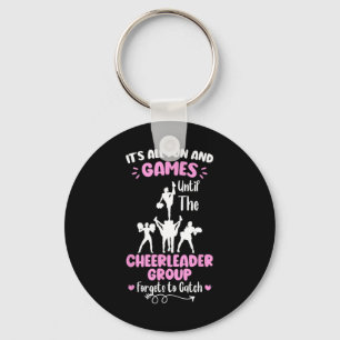 Its All Fun And Games Cheerleading Cheerleader Key Ring