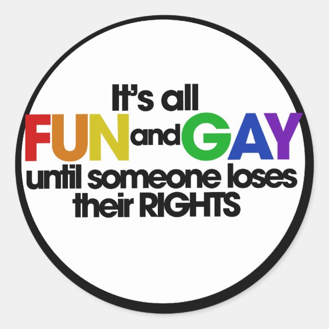 Its all fun and games classic round sticker (Front)