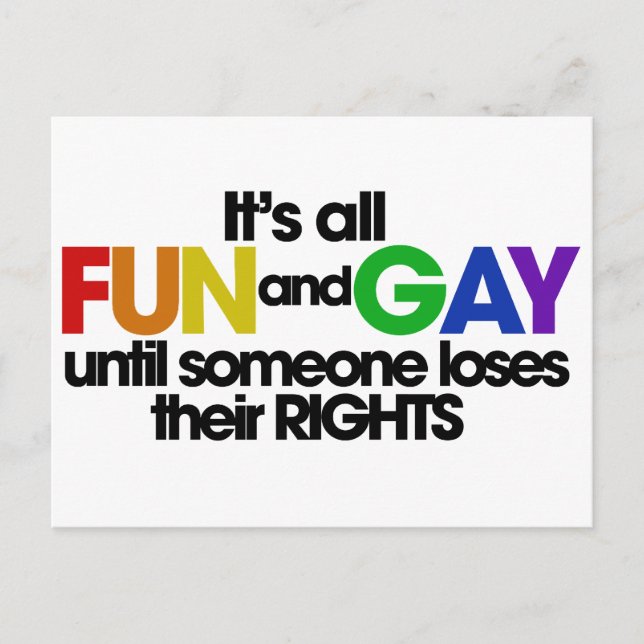 It's all fun and gay rights postcard (Front)