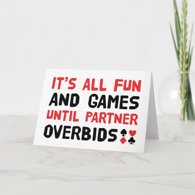 It's All Fun & Games - Duplicate Bridge Players Card (Front)