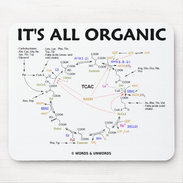 It's All Organic (Krebs Cycle / Citric Acid Cycle) Mouse Pad (Front)