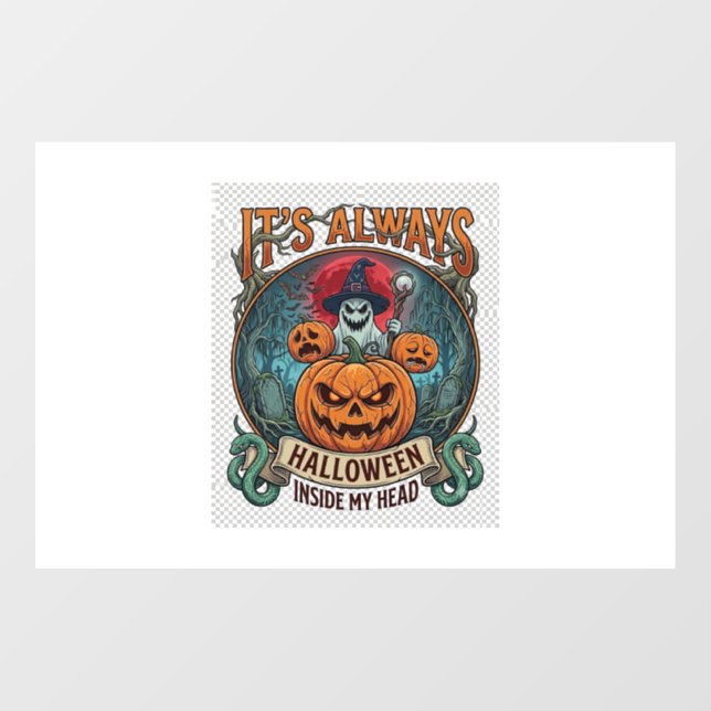 Its Always Halloween Inside Head Pumpkin Ghost Sna (Sheet)