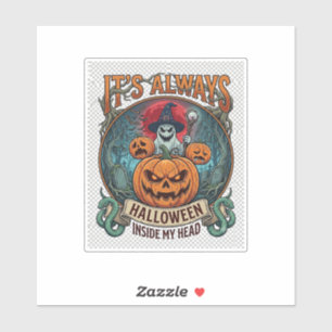 Its Always Halloween Inside Head Pumpkin Ghost Sna