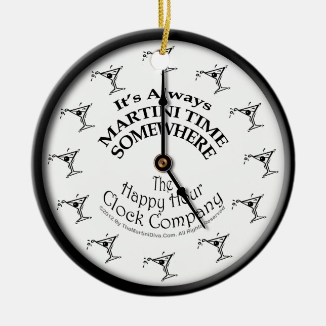 IT'S ALWAYS MARTINI TIME SOMEWHERE ORNAMENT (Front)