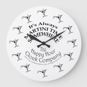 IT'S ALWAYS MARTINI TIME SOMEWHERE WALL CLOCK