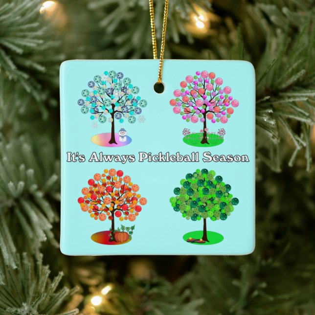 It's Always Pickleball Season - Four Seasons Tree  Ceramic Ornament (Tree)