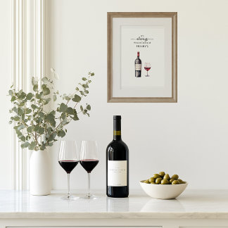 It's Always Red Wine o'Clock Time Art Poster