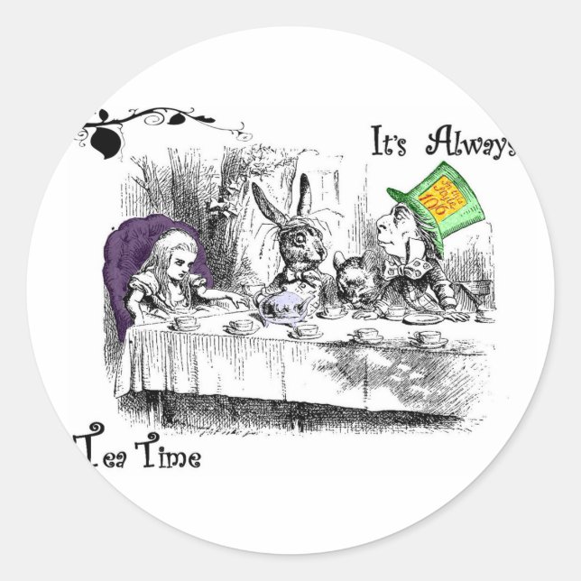 It's Always Tea Time Classic Round Sticker (Front)