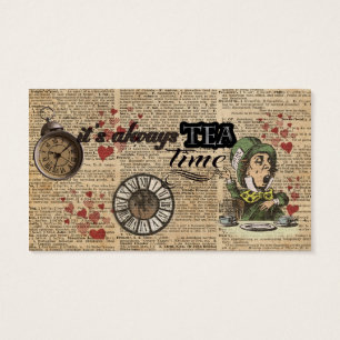 "It's always tea time" Mad Hatter Dictionary Art