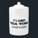 It's Always Tea Time Somewhere<br><div class="desc">It's always tea time somewhere in the world,  so tea lovers,  go ahead and steep a cup of delicious tea.</div>