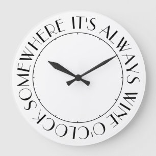 It's Always Wine O'Clock Somewhere Large Clock
