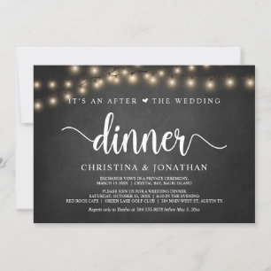 It's an after the Wedding Dinner, Elopement Invita Invitation