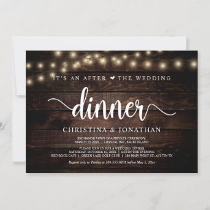 It's an after the Wedding Dinner, Elopement Invitation