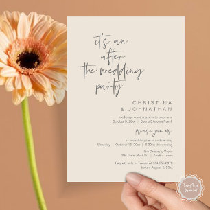 It's an after the wedding party, elopement dinner invitation