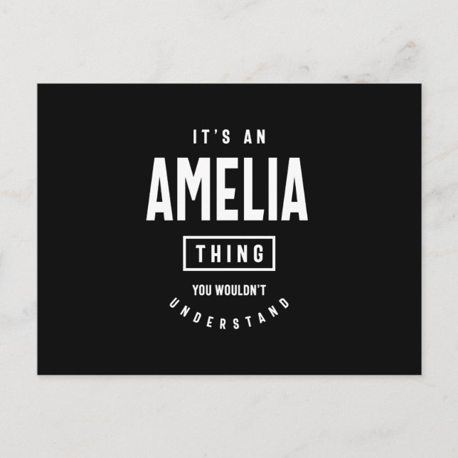 It's an Amelia Thing: Personalised First Name Gift Postcard (Front)