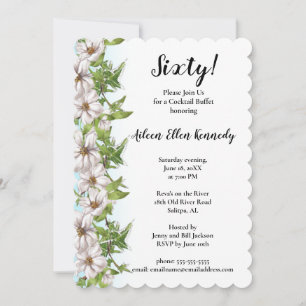It's an Elegant Floral Sixtieth Birthday Party Inv Invitation