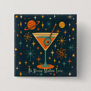Its Atomic Martini Time Cosmic Stars 15 Cm Square Badge
