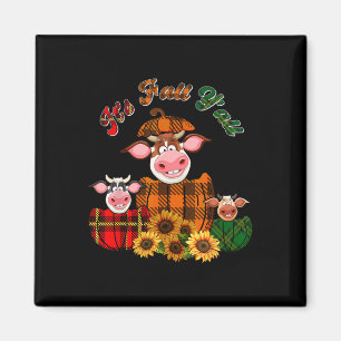 It's Autumn Y'all Thanksgiving Cows Inside Fall Pu Magnet
