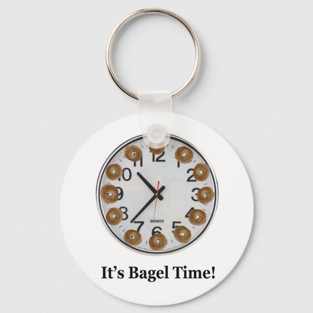 It's Bagel Time! Key Ring (Front)