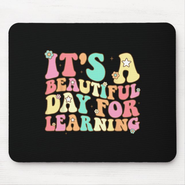 It's Beautiful Day For Learning Retro Teacher Stud Mouse Pad (Front)