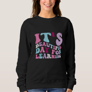 It's Beautiful Day For Learning Retro Teacher Stud Sweatshirt