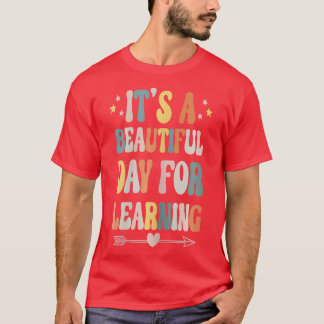 It's Beautiful Day For Learning Retro Teacher Stud T-Shirt