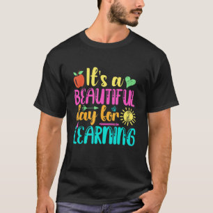 It's Beautiful Day For Learning Retro Teacher Stud T-Shirt