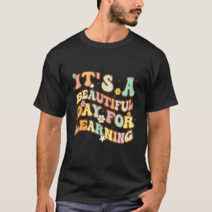 It's Beautiful Day For Learning Retro Teacher Stud T-Shirt