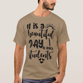It's Beautiful Day For Learning Retro Teacher Stud T-Shirt