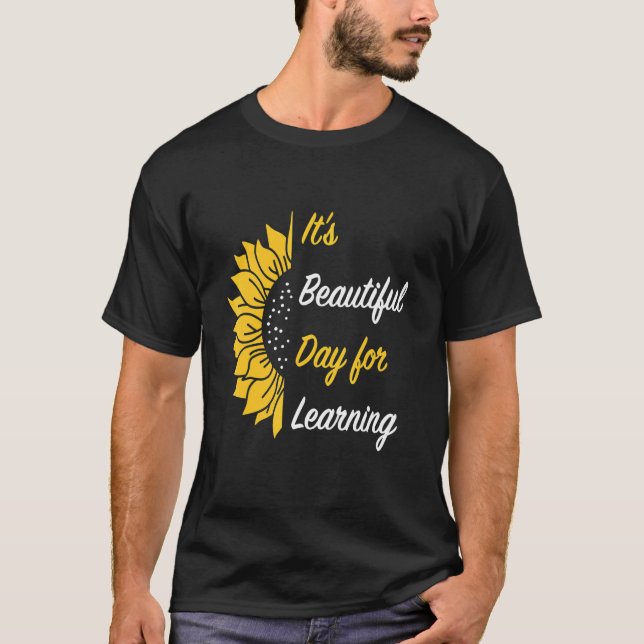 It's Beautiful Day For Learning Retro Teacher Stud T-Shirt (Front)