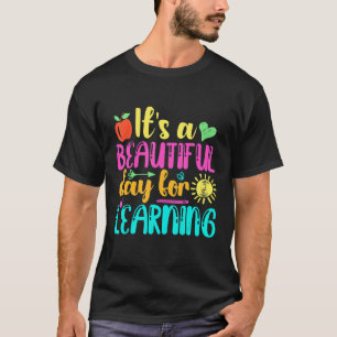 It's Beautiful Day For Learning Retro Teacher Stud T-Shirt