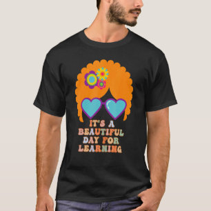 It's Beautiful Day For Learning Retro Teacher Stud T-Shirt