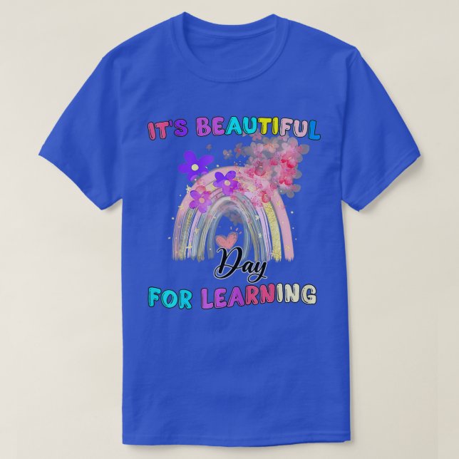 It's Beautiful Day For Learning Retro Teacher Stud T-Shirt (Design Front)