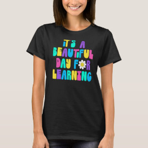 It's Beautiful Day For Learning Retro Teacher Stud T-Shirt