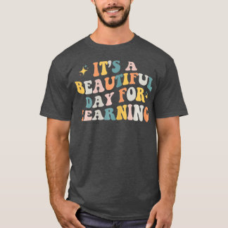 It's Beautiful Day For Learning Retro Teacher Stud T-Shirt