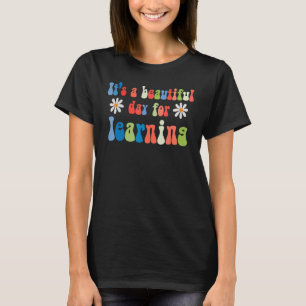 It's Beautiful Day For Learning Retro Teacher Stud T-Shirt