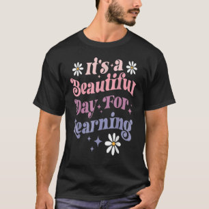 It's Beautiful Day For Learning Retro Teacher Stud T-Shirt