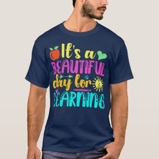 It's Beautiful Day For Learning Retro Teacher Stud T-Shirt