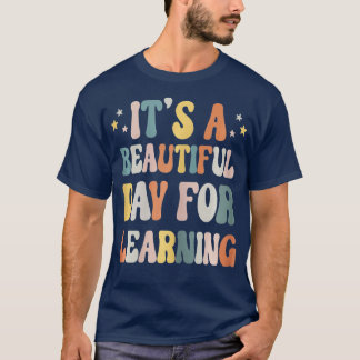 It's Beautiful Day For Learning Retro Teacher Stud T-Shirt