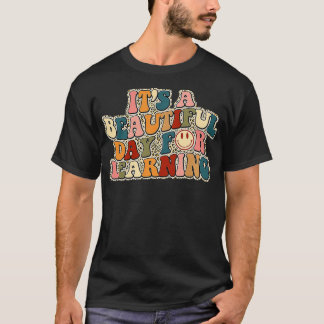 It's Beautiful Day For Learning Retro Teacher Stud T-Shirt