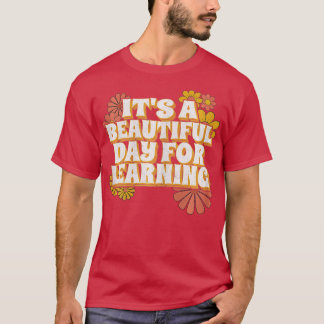 It's Beautiful Day For Learning Retro Teacher Stud T-Shirt