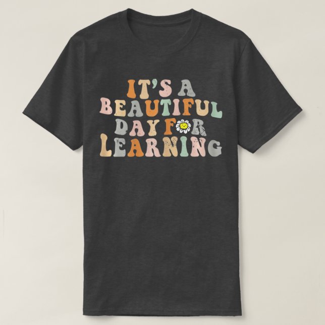 It's Beautiful Day For Learning Retro Teacher Wome T-Shirt (Design Front)