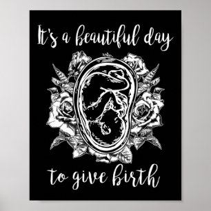 Its Beautiful Day Give Birth Doula Midwife Birth Poster