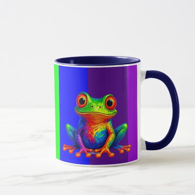 It's beautiful this mug with its funny frog. (Right)