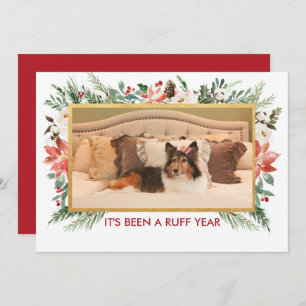 It's Been a Ruff Year   Dog photo Christmas Holiday Card