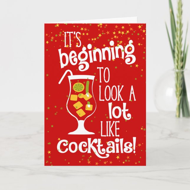 It's Beginning To Look A Lot Like Cocktails Card (Front)