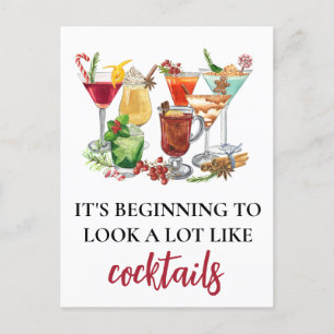 It's Beginning to Look a Lot Like Cocktails  Postcard