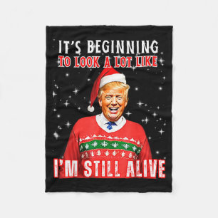 Its Beginning To Look A Lot Like Trump Fleece Blanket