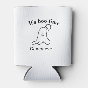 It's boo time name Halloween date time ghost black Can Cooler