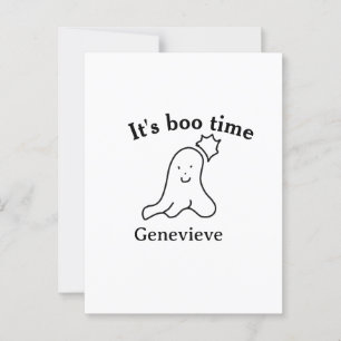 It's boo time name Halloween date time ghost black Postcard